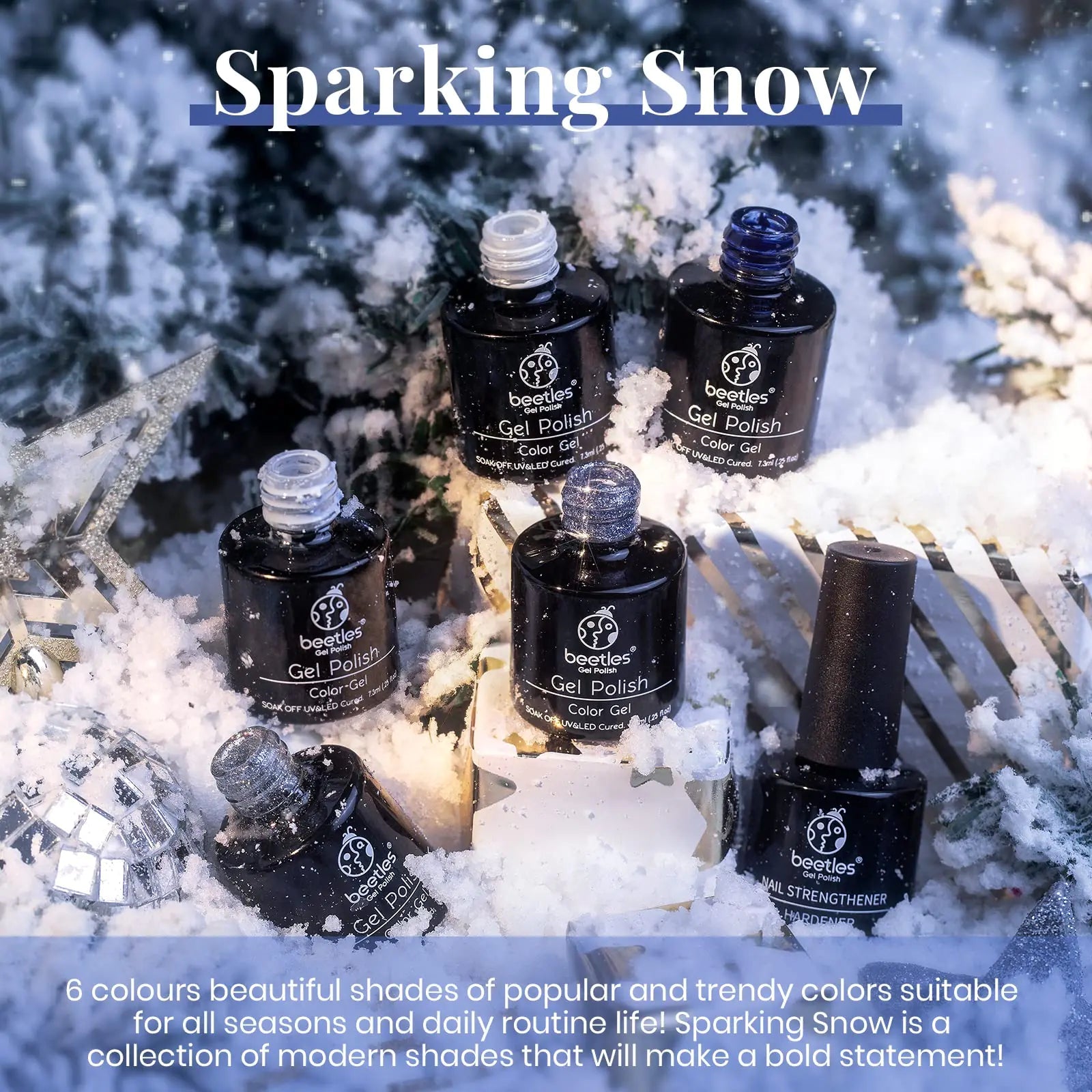 Sparkling Snow - Beetles Glitter Gel Nail Polish Kit - GNS Beauty & Personal Care