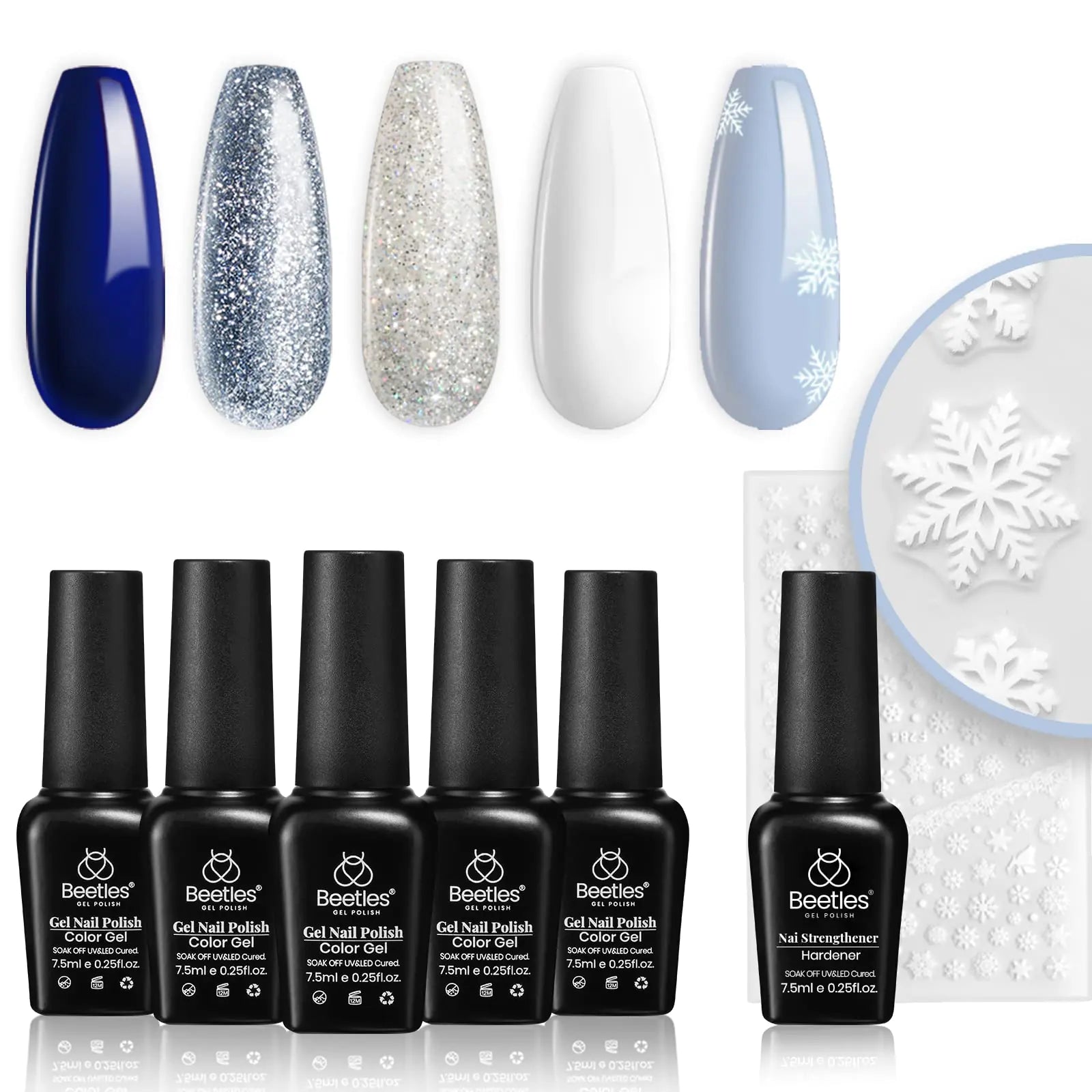 Sparkling Snow - Beetles Glitter Gel Nail Polish Kit - GNS Beauty & Personal Care
