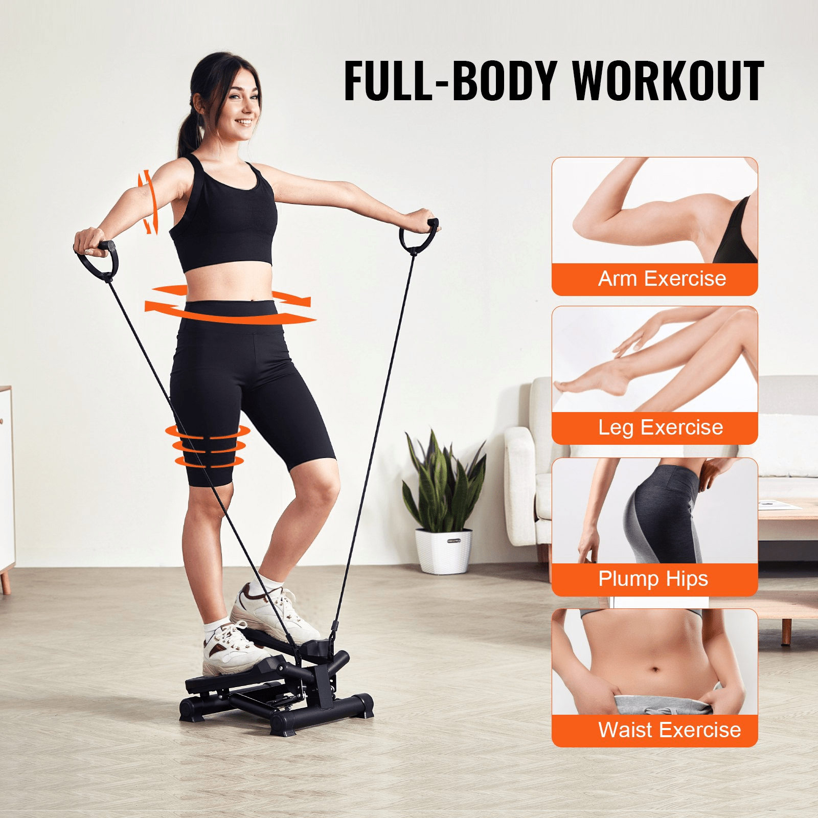 Stair Stepper for Exercise at Home Mini Twist Stepper with Resistance Band - GNS Beauty & Personal Care