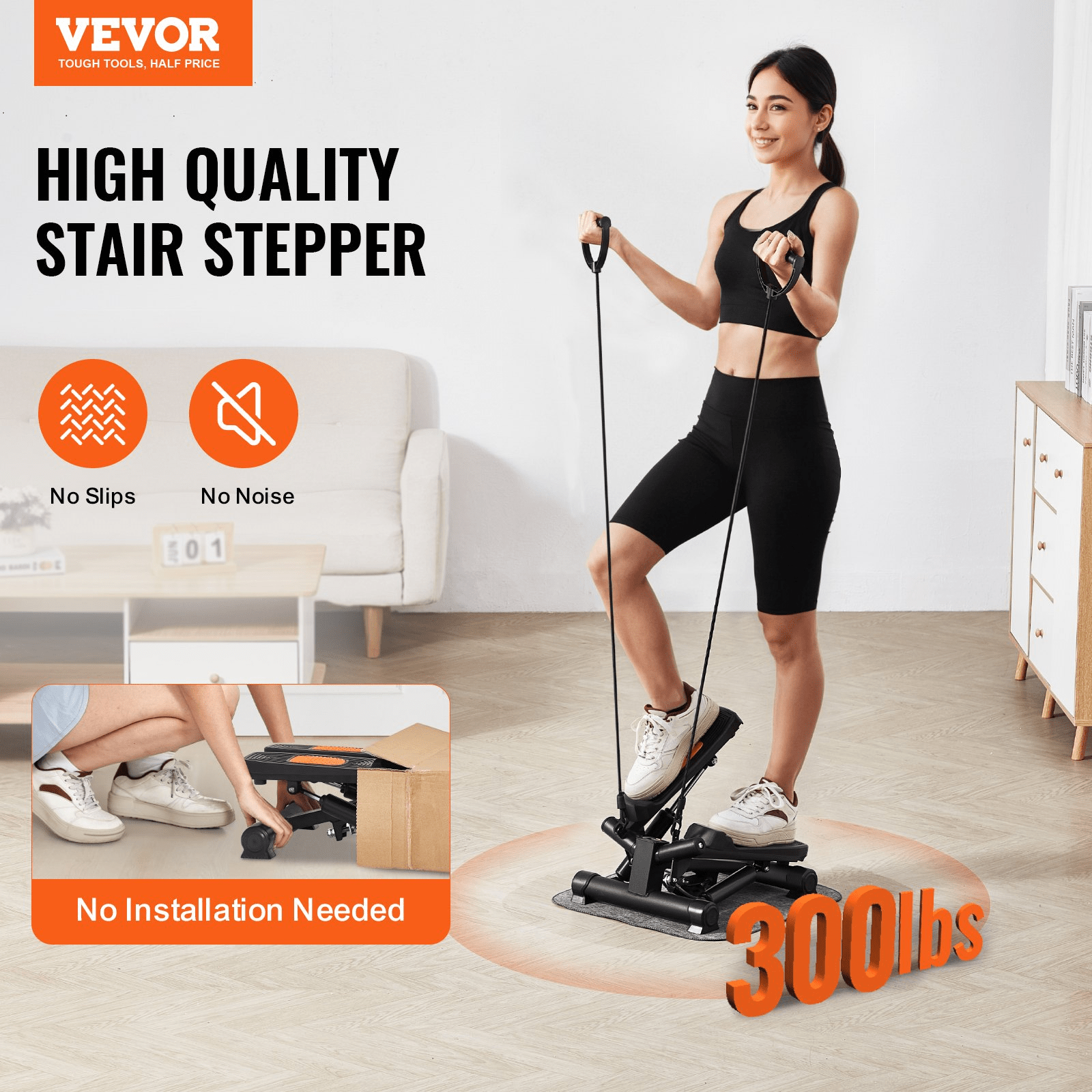 Stair Stepper for Exercise at Home Mini Twist Stepper with Resistance Band - GNS Beauty & Personal Care