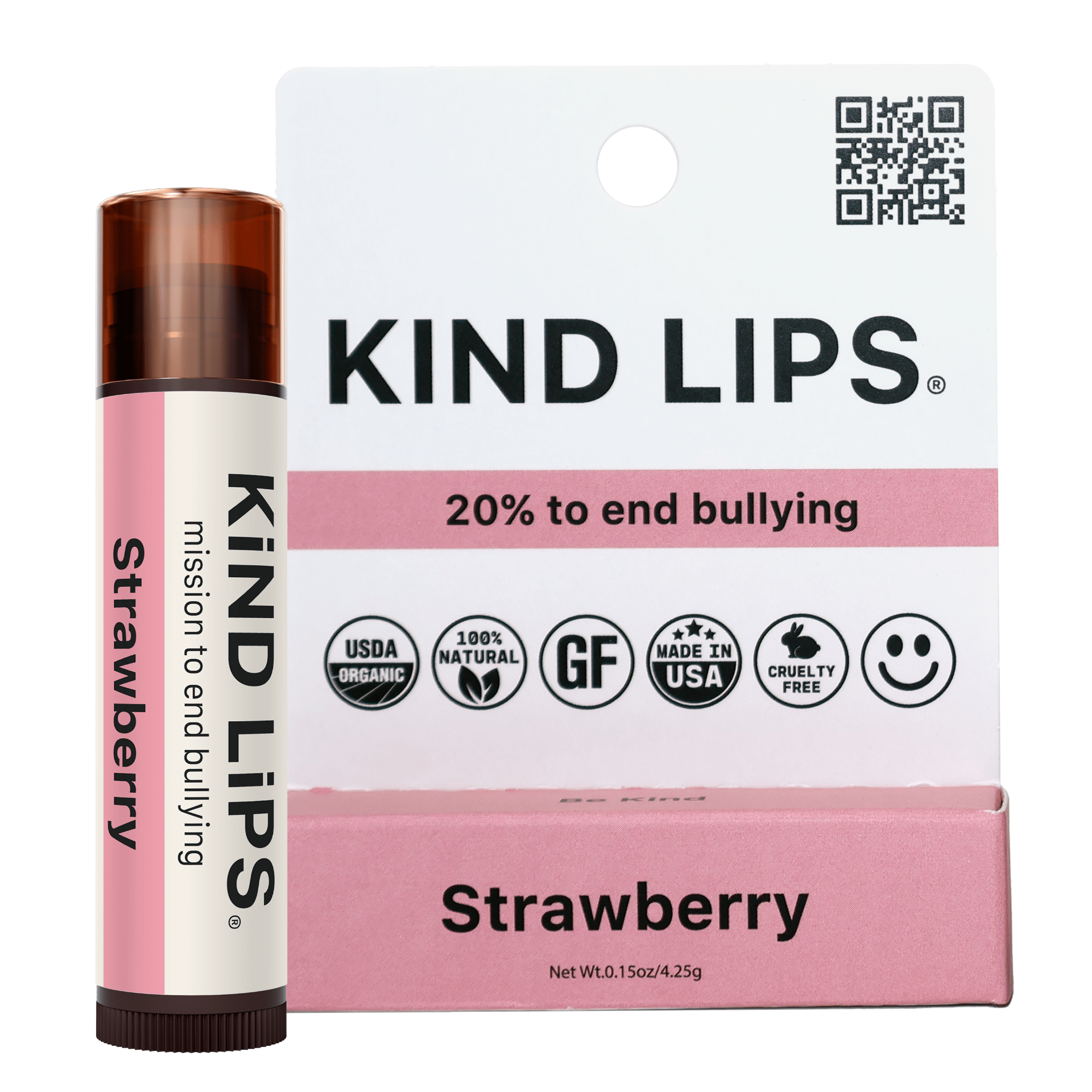 Strawberry Organic Lip Balm - Single Hang Pack - GNS Beauty & Personal Care