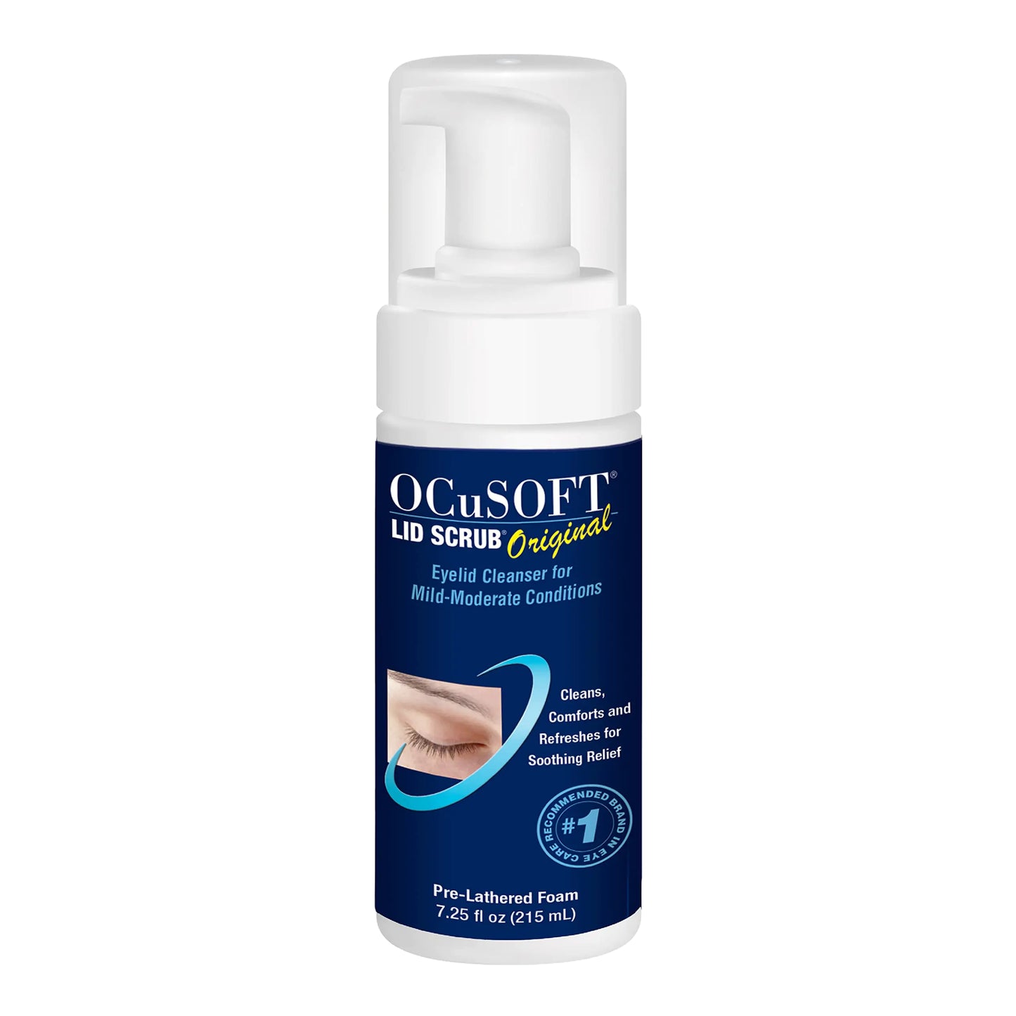 OCuSOFT Foaming Eyelid Cleanser for Sensitive Eyes - Gentle Oil, Dust, and Makeup Removal - 1.68 fl oz