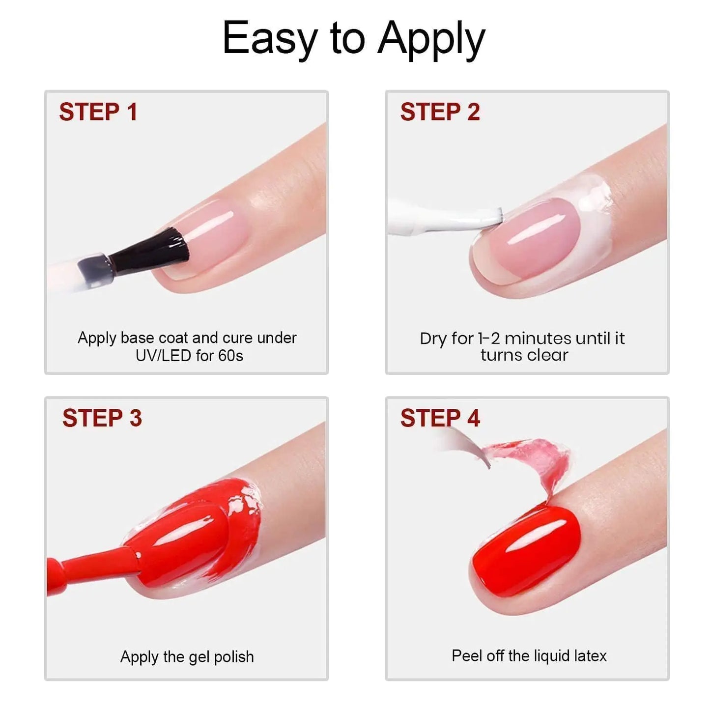 3Pcs Gel Polish Set: Top & Base Coat with Liquid Latex