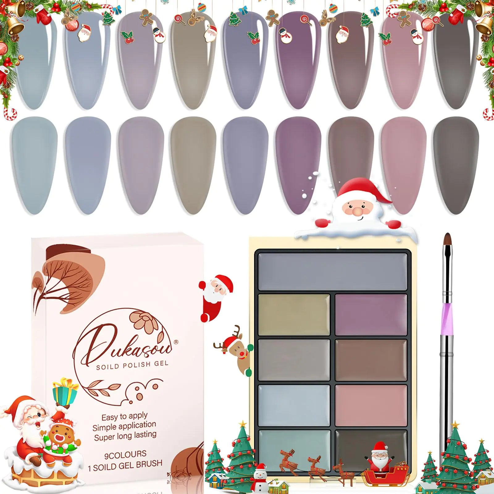 DUKASOU Solid Gel Nail Polish Set - 9 Colors & All-Season Manicure