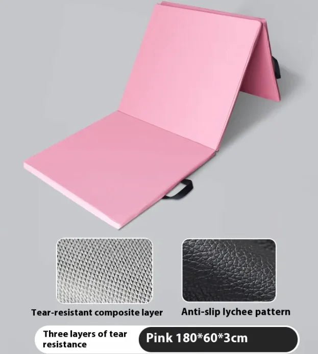 Three - Fold Non - Slip Home Fitness Workout Mat - Thick Yoga & Training Mat - GNS Beauty & Personal Care