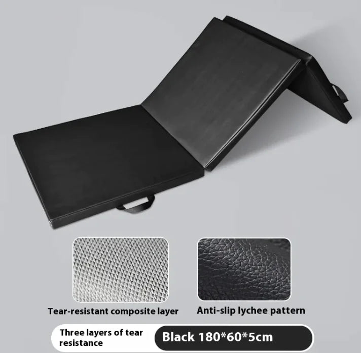 Three - Fold Non - Slip Home Fitness Workout Mat - Thick Yoga & Training Mat - GNS Beauty & Personal Care