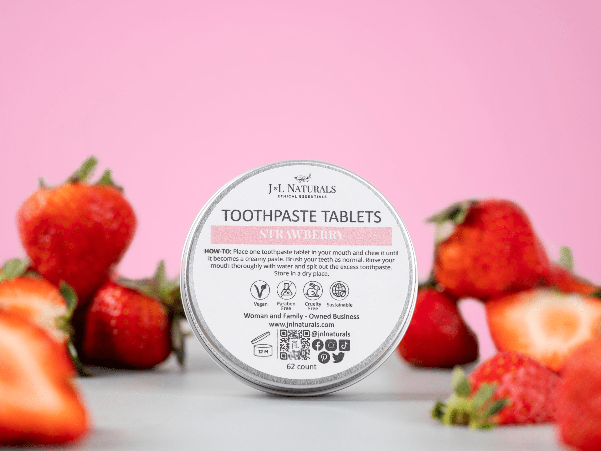 Toothpaste Tablets | Natural, Travel‑Ready, Eco Packaging (62 Count) - GNS Beauty & Personal Care