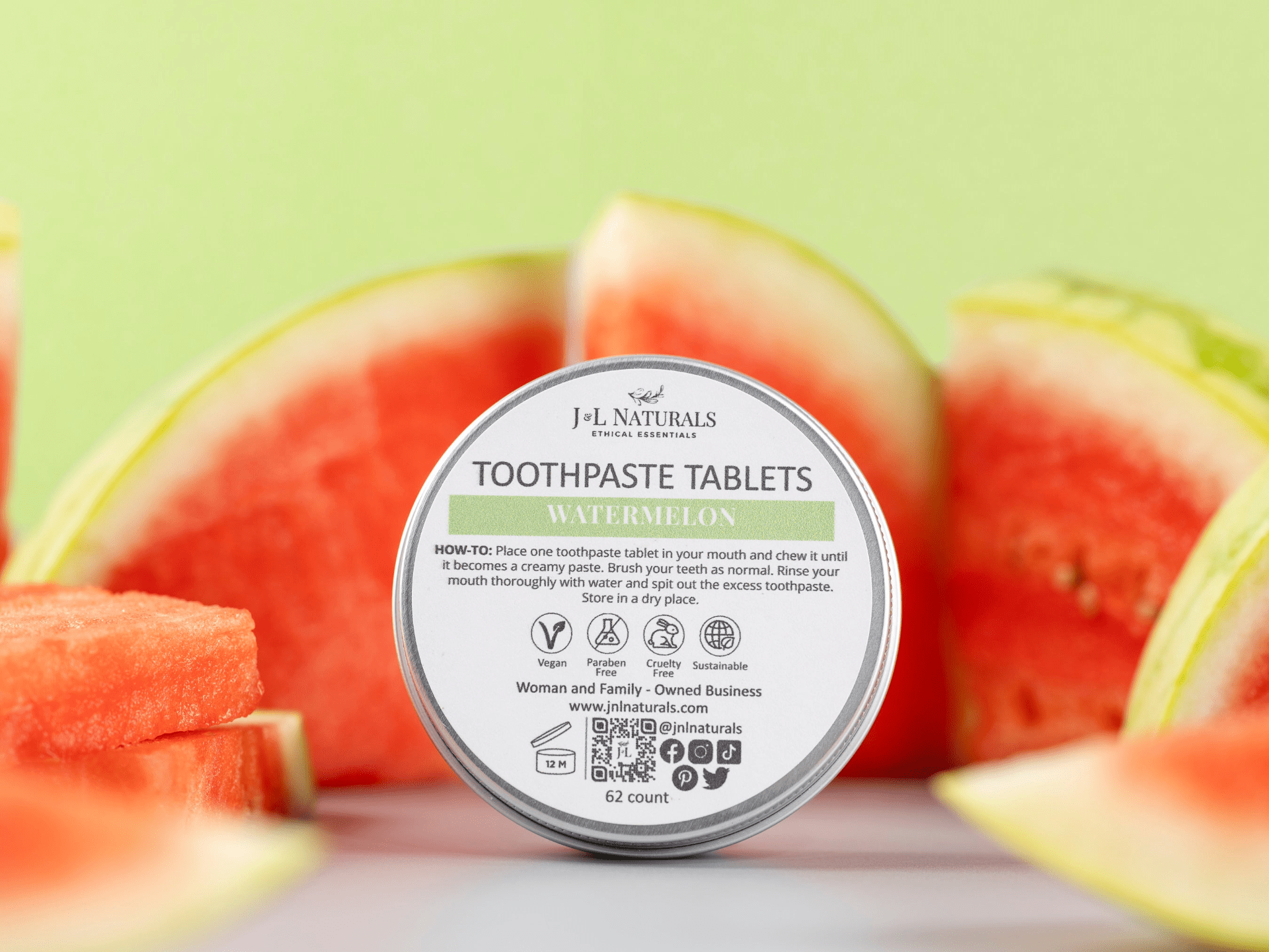 Toothpaste Tablets | Natural, Travel‑Ready, Eco Packaging (62 Count) - GNS Beauty & Personal Care
