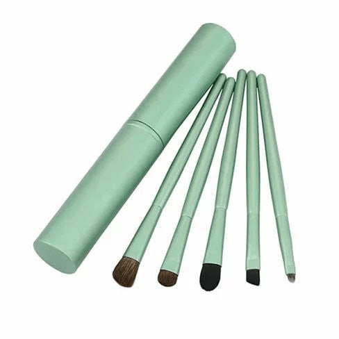 Travel Makeup Brush Set with Compact Travel Case - 5 - Piece Cosmetic Kit - GNS Beauty & Personal Care