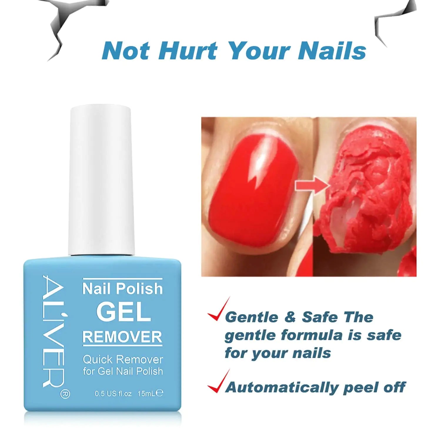 Tudiqe Gel Nail Polish Remover 3 - Pack, Soak - Off Gel Remover - Fast 2 - 5 Minute Formula, Professional Strength, 1.5 Oz (Blue) - GNS Beauty & Personal Care