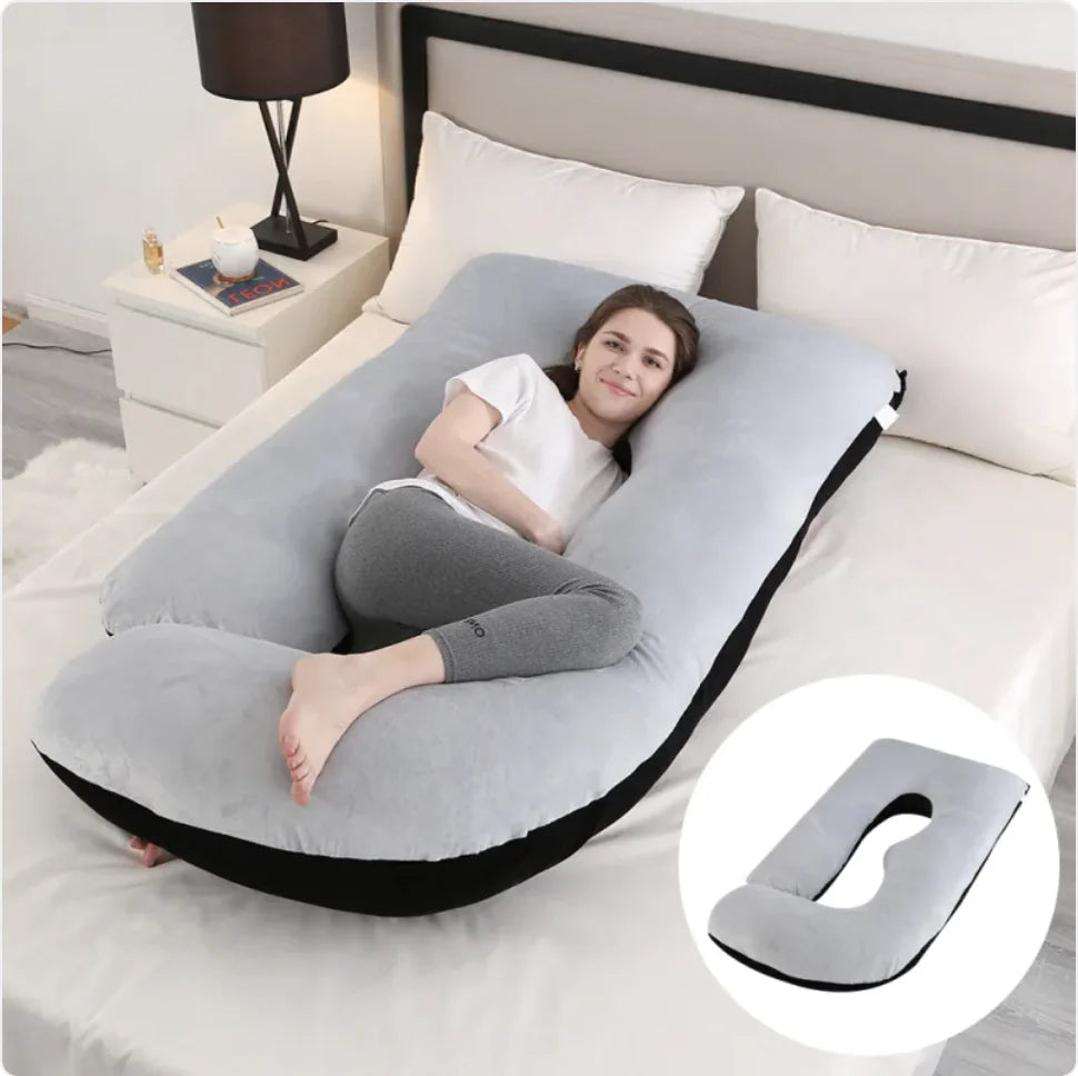 Ultimate J-Shaped Pregnancy Pillow for Comfort & Support