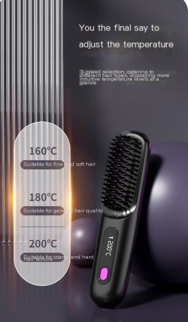 USB Charging Ceramic Heated Hair Straightening Comb – Effortless Styling, Anytime, Anywhere - GNS Beauty & Personal Care