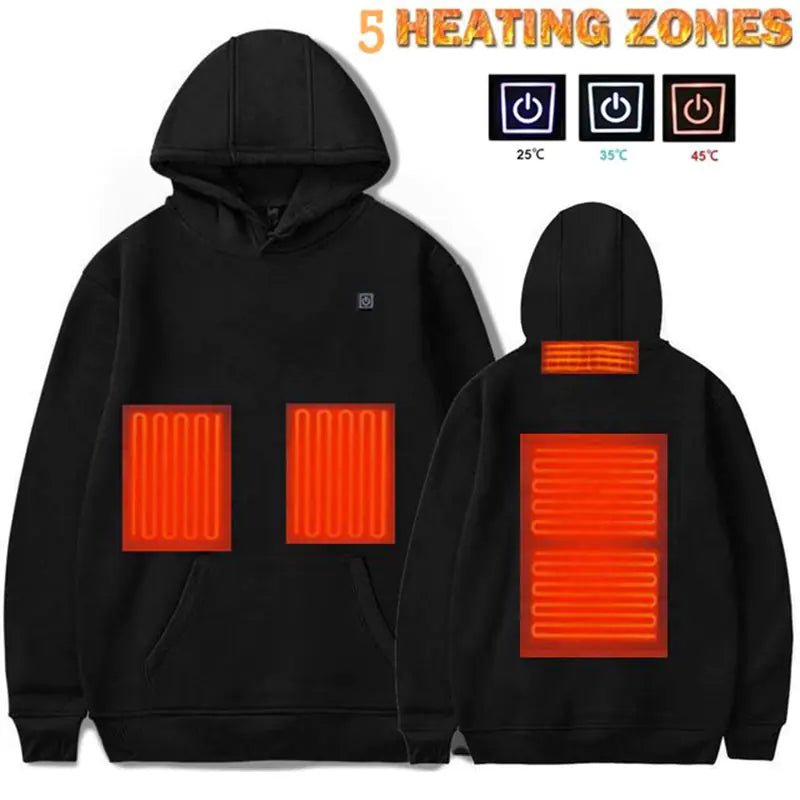 USB Heated Men's Hoodie - 5 - Zone Heating for Outdoor & Casual Wear - GNS Beauty & Personal Care