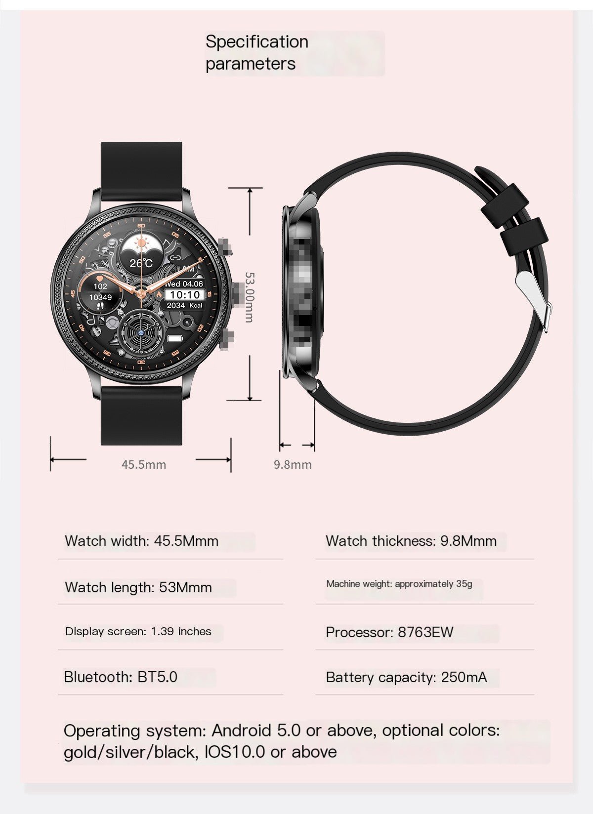 V60 Women's Smart Watch – Stylish &amp; Feature - Packed Wellness Companion - GNS Beauty & Personal Care