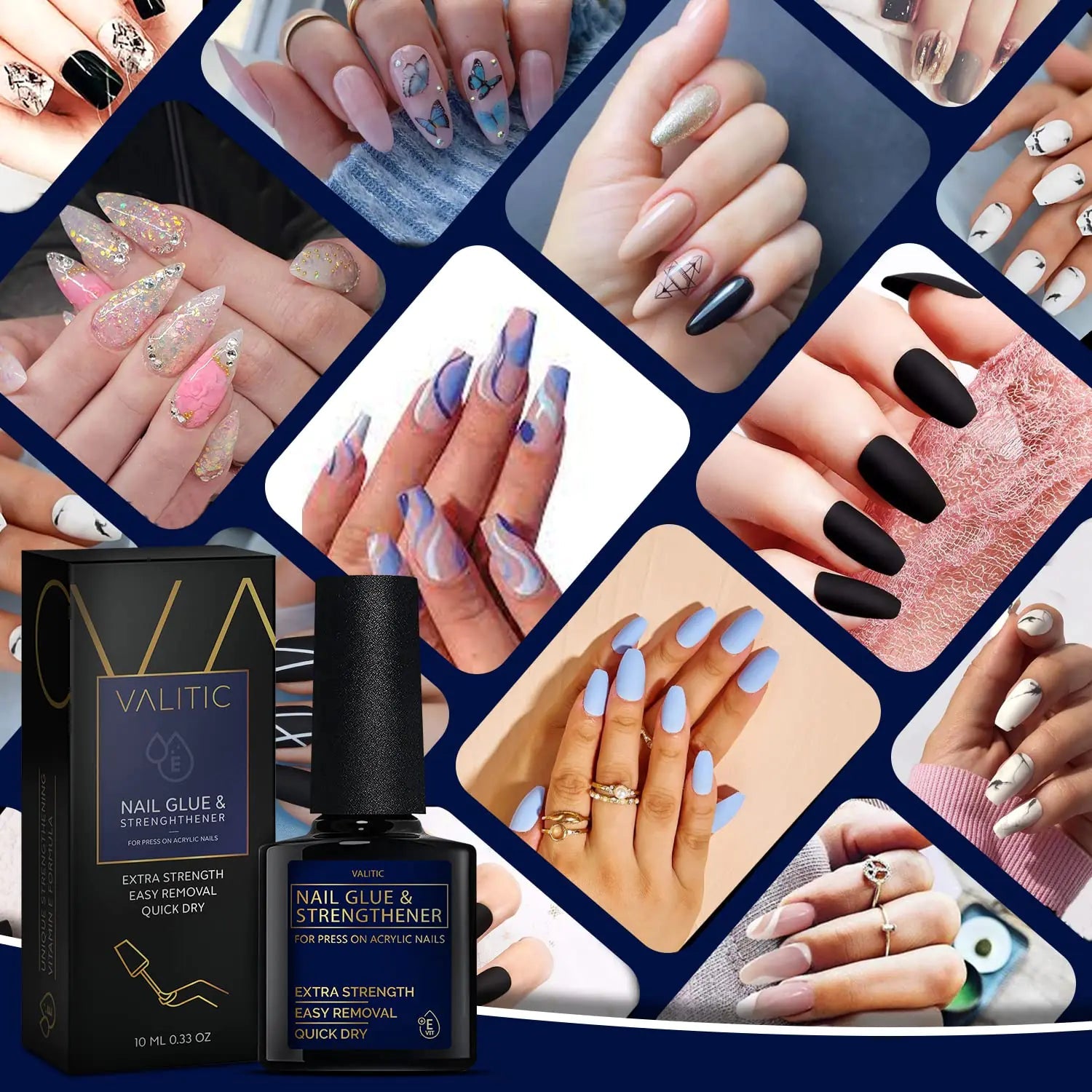 Valitic Quick Dry Nail Glue & Strengthening Gel - 4 Pack - GNS Beauty & Personal Care