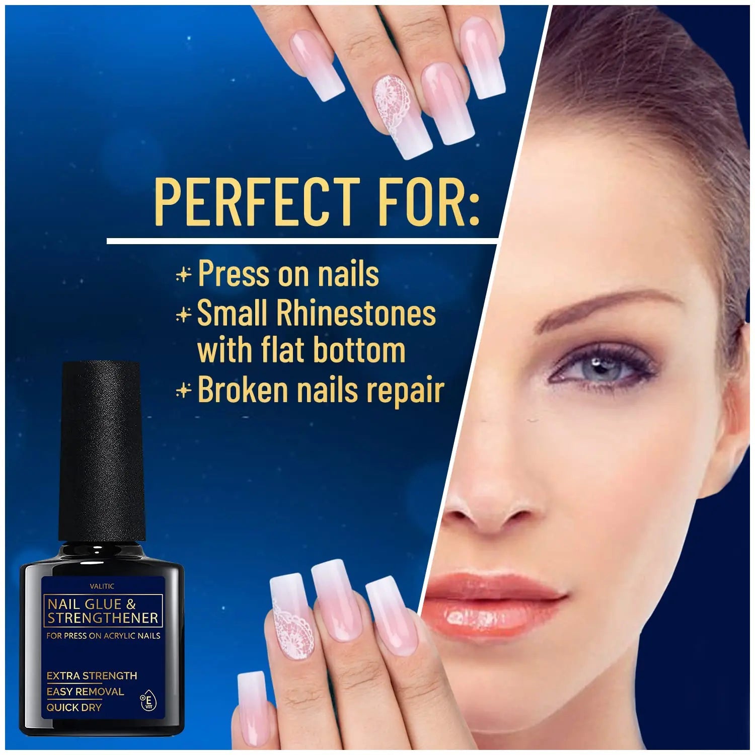 Valitic Quick Dry Nail Glue & Strengthening Gel - 4 Pack - GNS Beauty & Personal Care