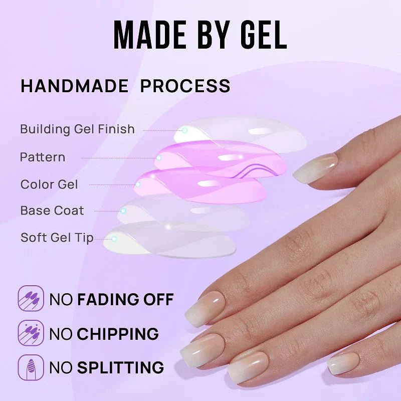 Vanilla Cream Square Nails - Press On Nails | Long Lasting & Reusable - GNS Beauty & Personal Care