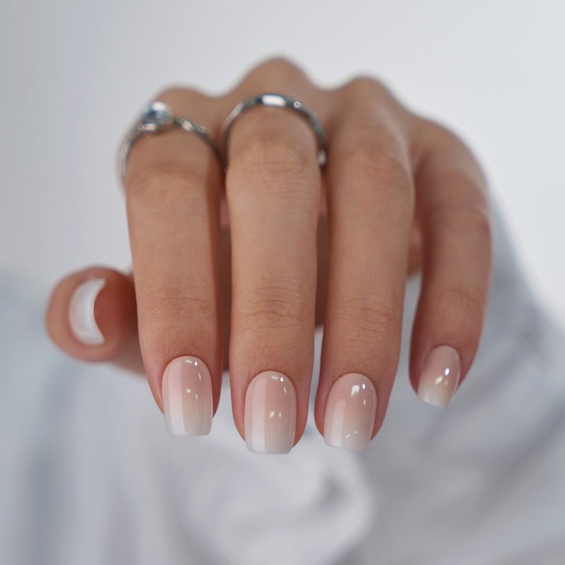 Vanilla Cream Square Nails - Press On Nails | Long Lasting & Reusable - GNS Beauty & Personal Care