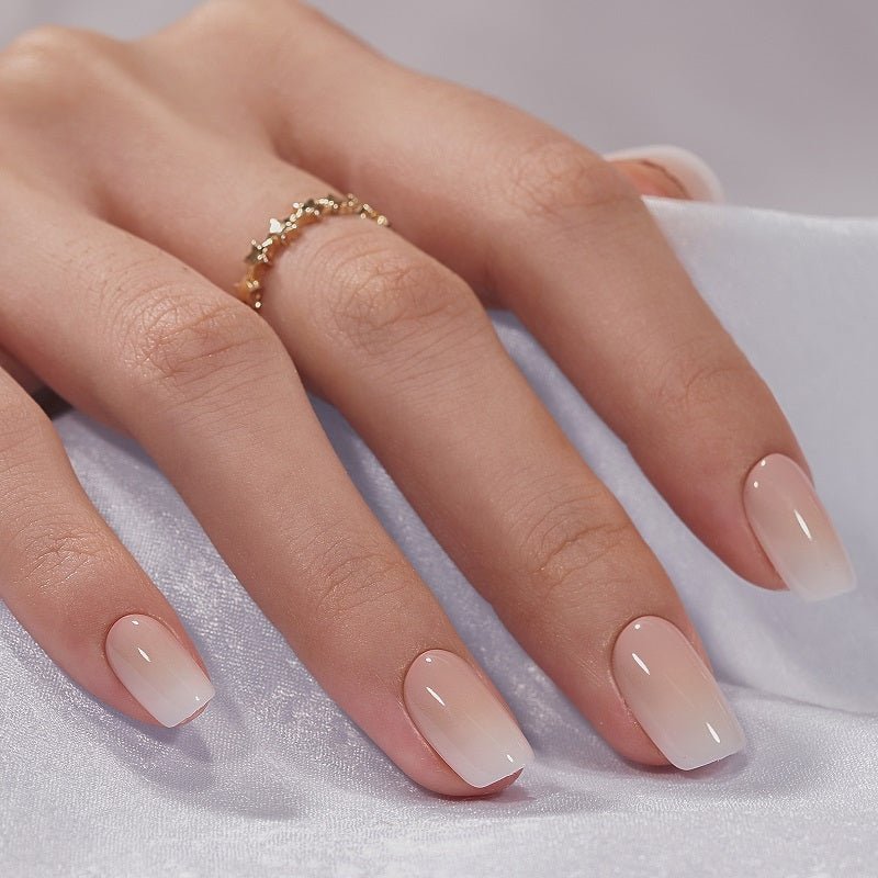 Vanilla Cream Square Nails - Press On Nails | Long Lasting & Reusable - GNS Beauty & Personal Care