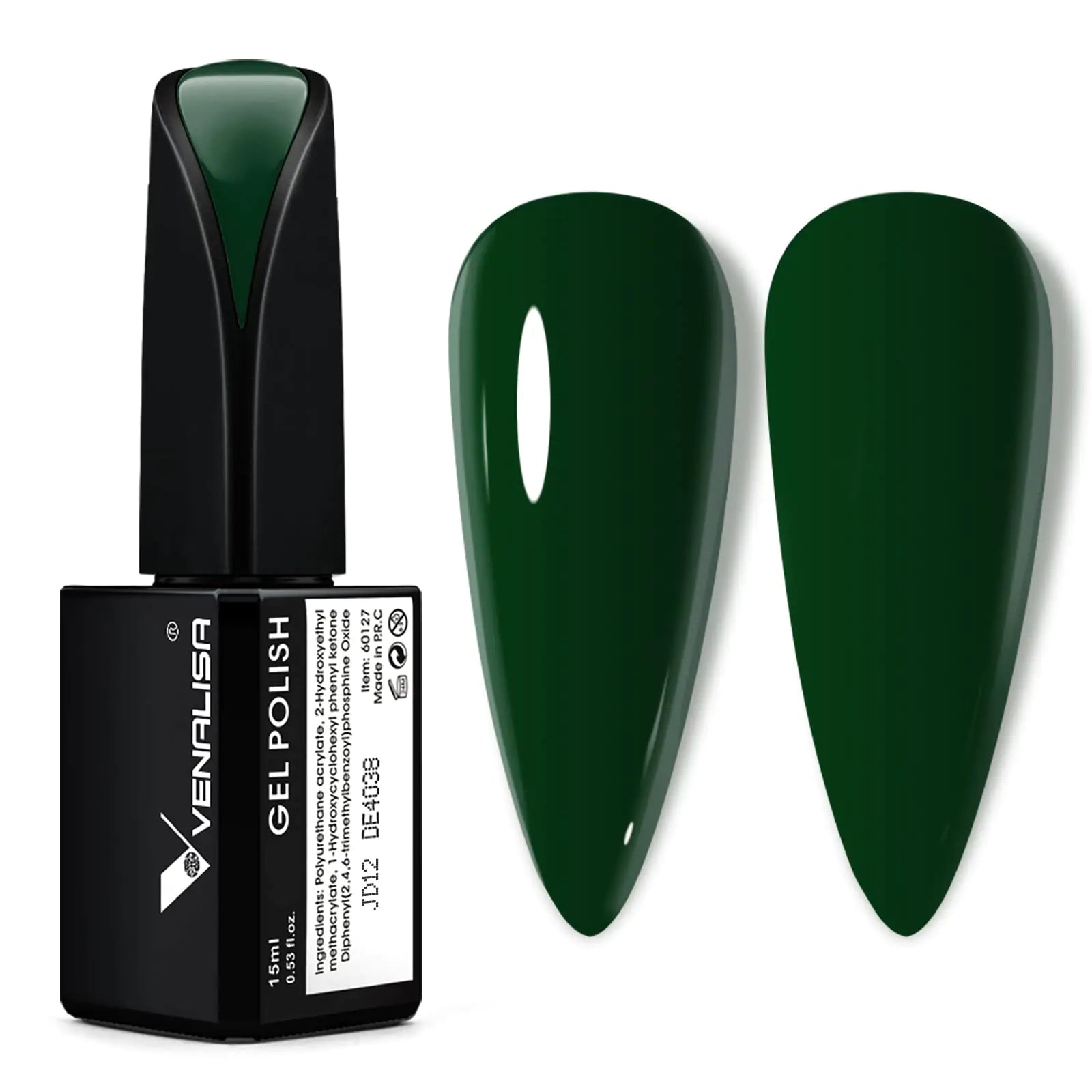 VENALISA 15ml Emerald Green Gel Nail Polish | Soak Off UV LED Polish for DIY Nail Art - GNS Beauty & Personal Care