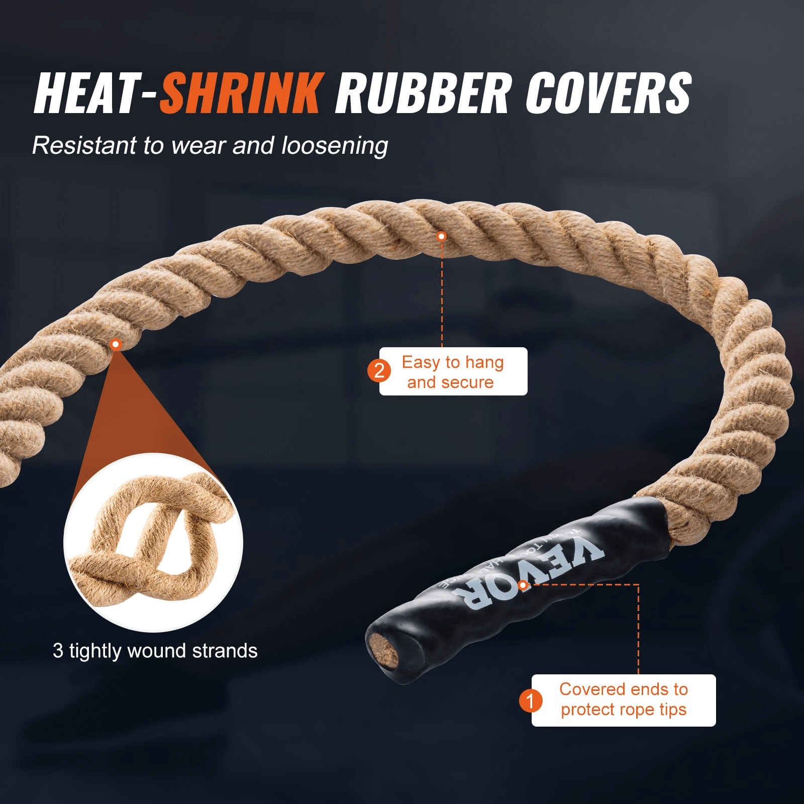VEVOR 1.5" x 10FT Gym Climbing Rope – Durable Strength Training for Home & Gym Workouts - GNS Beauty & Personal Care