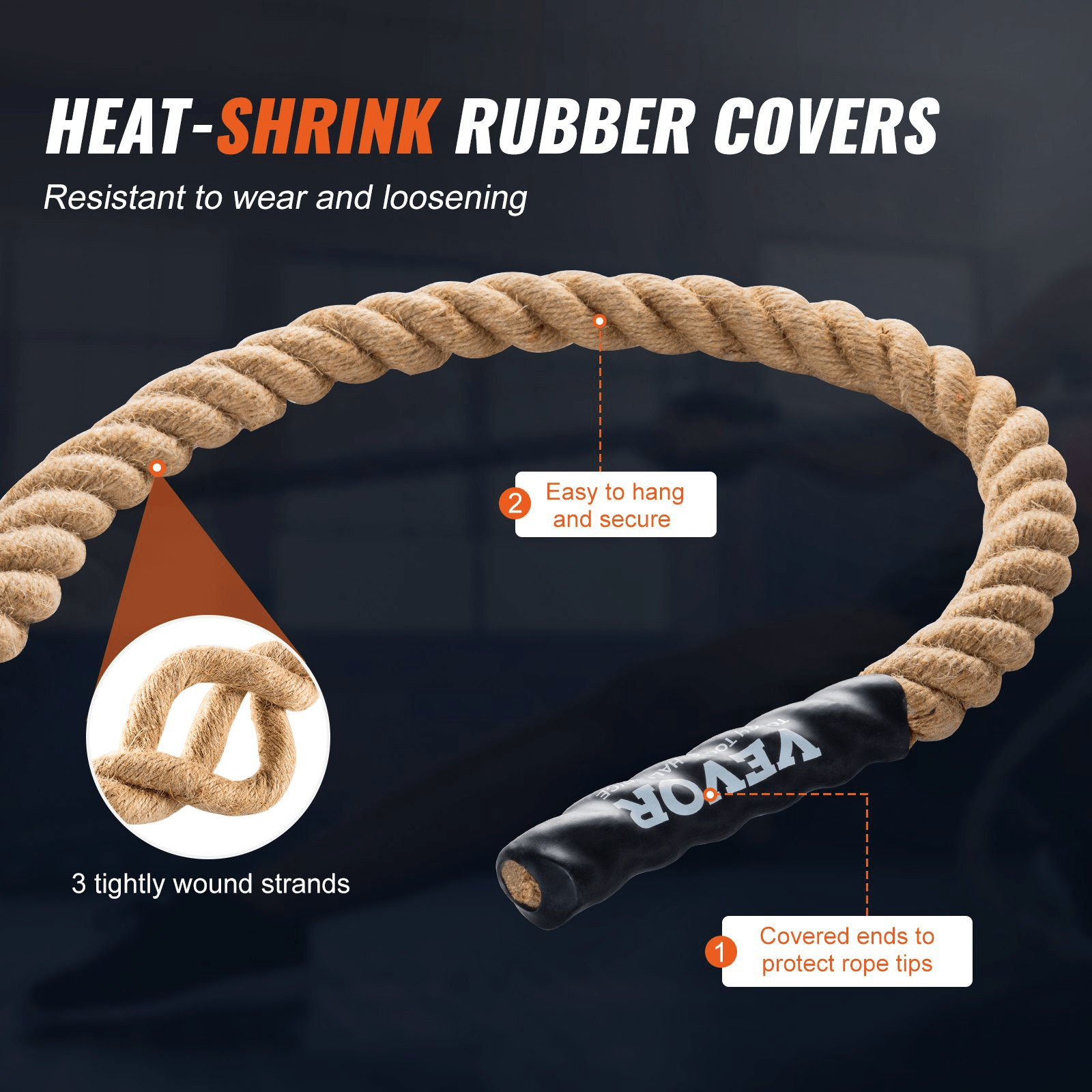 VEVOR 1.5" x 20FT Gym Climbing Rope | Fitness & Strength Training - GNS Beauty & Personal Care