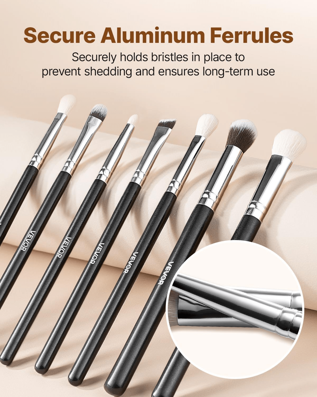VEVOR 15PCS Makeup Brush Set for Foundation Blending Eyeshadow with Soft Bristle - GNS Beauty & Personal Care