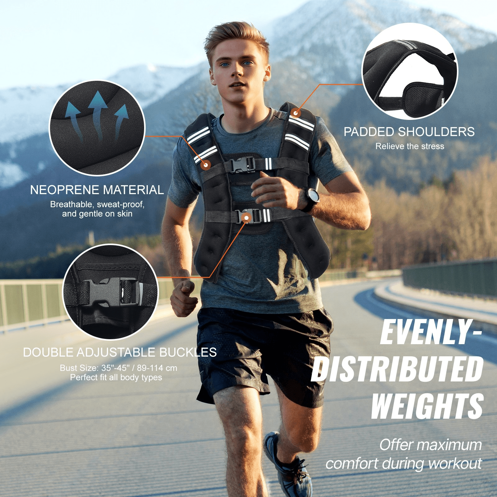 VEVOR 16lb Weighted Vest – Strength Training & Endurance Boost - GNS Beauty & Personal Care