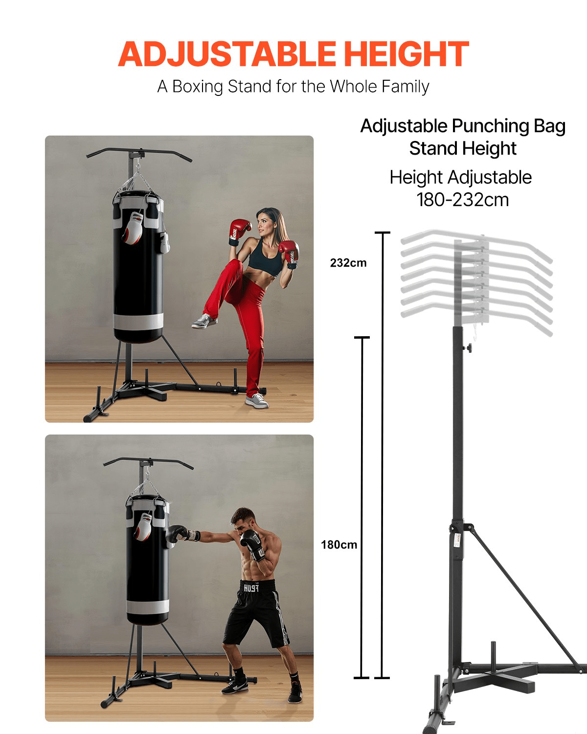 VEVOR 2 - in - 1 Heavy Duty Punching Bag Stand | Steel Frame for Home Boxing & Fitness - GNS Beauty & Personal Care