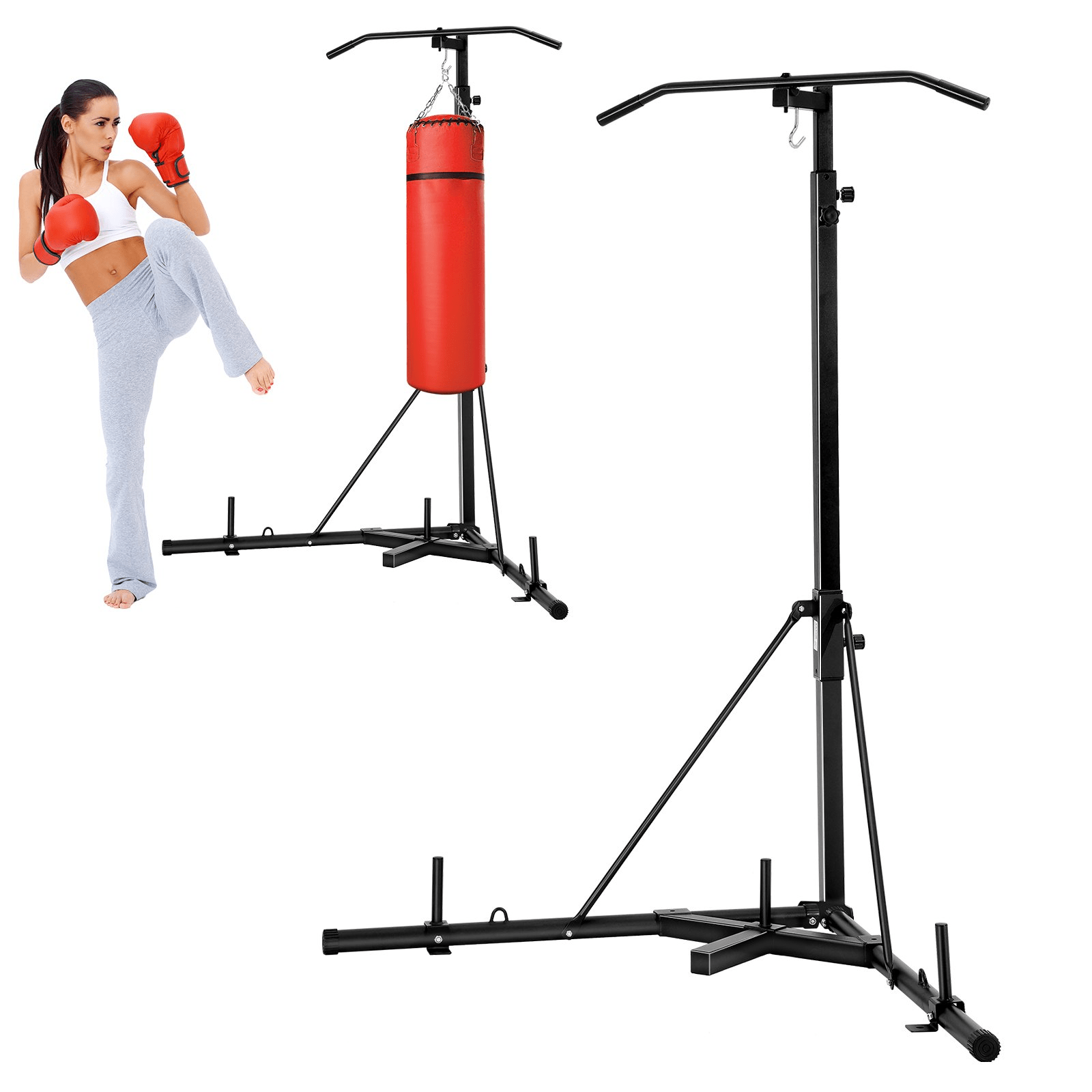 VEVOR 2 - in - 1 Heavy Duty Punching Bag Stand | Steel Frame for Home Boxing & Fitness - GNS Beauty & Personal Care