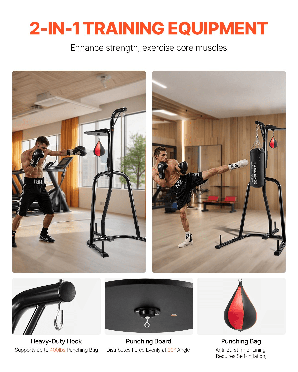 VEVOR 2 - in - 1 Heavy Duty Punching Bag Stand | Steel Frame for Home Boxing & Fitness - GNS Beauty & Personal Care