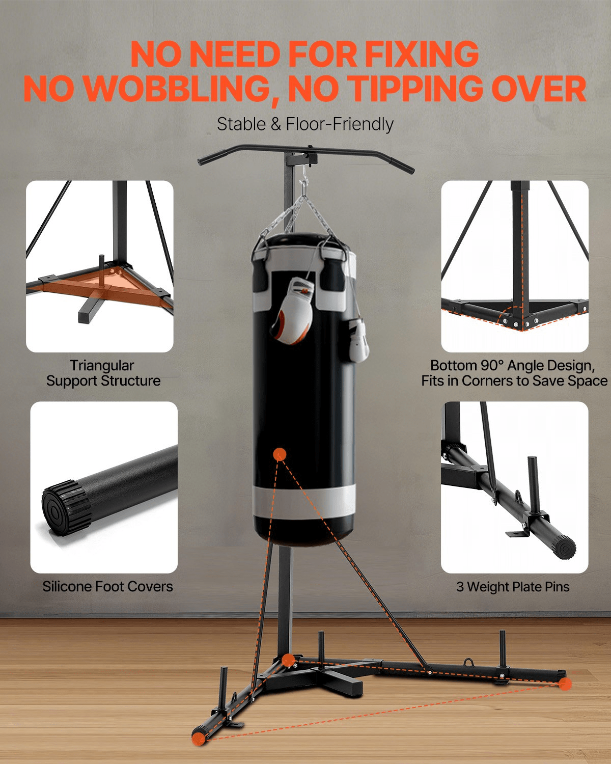 VEVOR 2 - in - 1 Heavy Duty Punching Bag Stand | Steel Frame for Home Boxing & Fitness - GNS Beauty & Personal Care