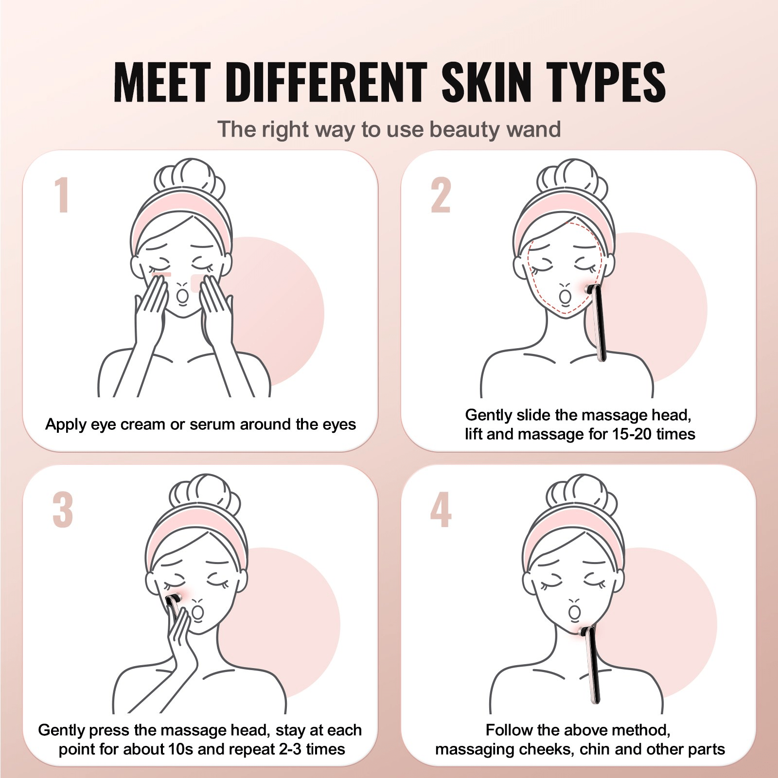 VEVOR 3 - in - 1 LED Red Light Therapy Wand with Heating & Vibrating Massage - GNS Beauty & Personal Care