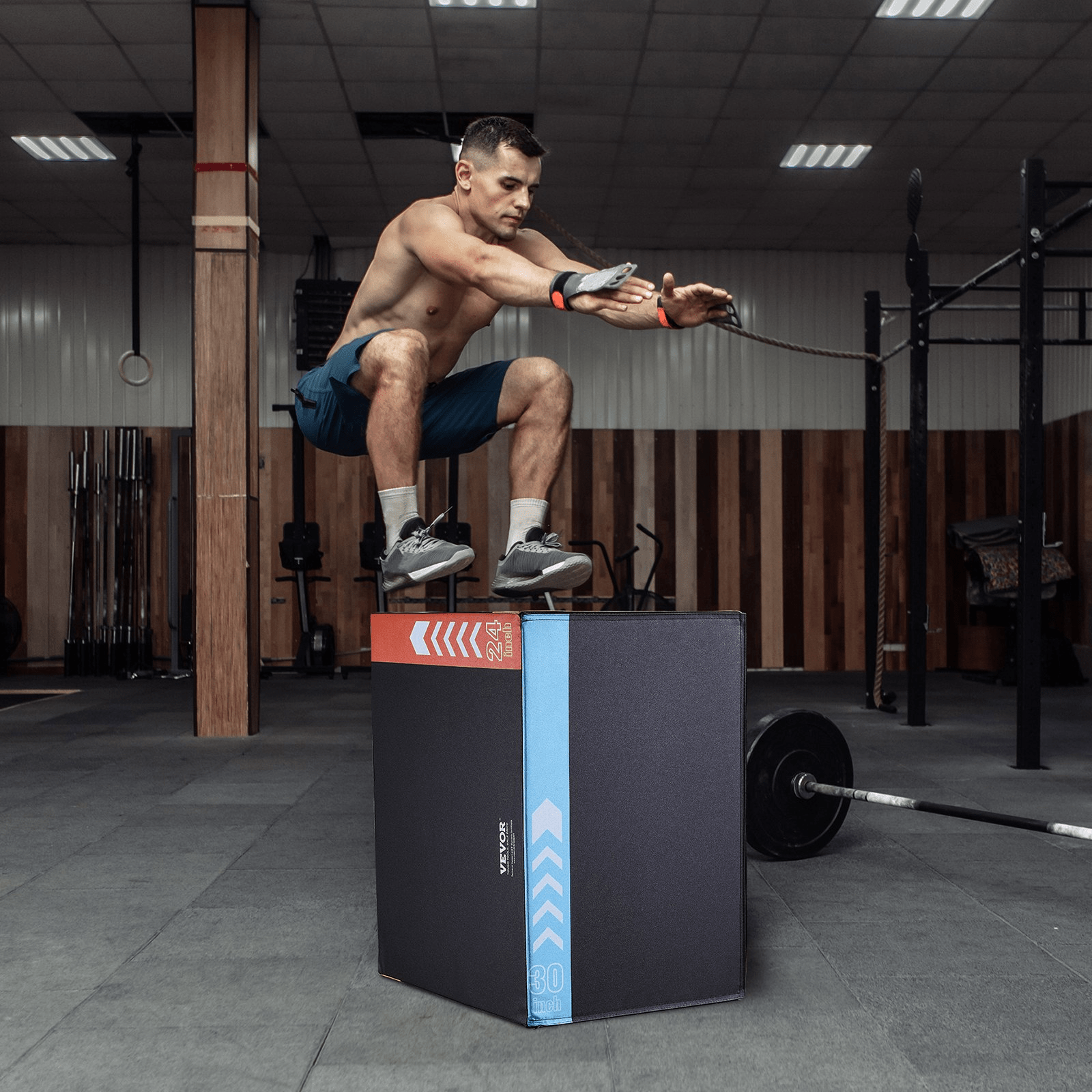 VEVOR 3 in 1 Plyometric Jump Box, 30/24/20 Inch Foam Plyo Box, Platform & Jumping Agility Box, Anti - Slip Fitness Exercise Step Up Box for Home Gym Training, Conditioning Strength Training, Black - GNS Beauty & Personal Care