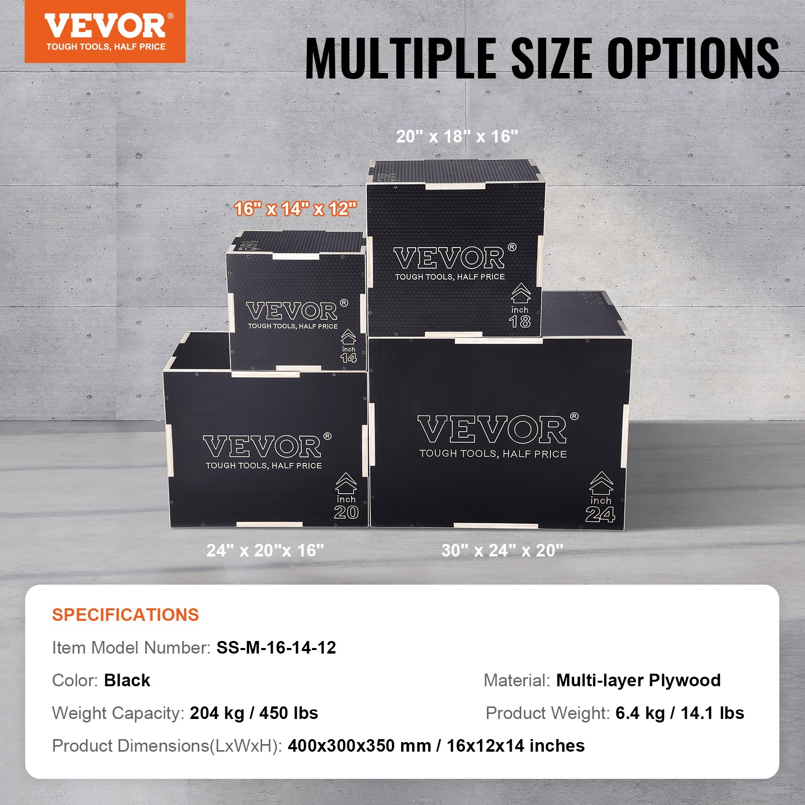 VEVOR 3 - in - 1 Wooden Plyometric Jump Box – Adjustable Training for Strength & Agility - GNS Beauty & Personal Care