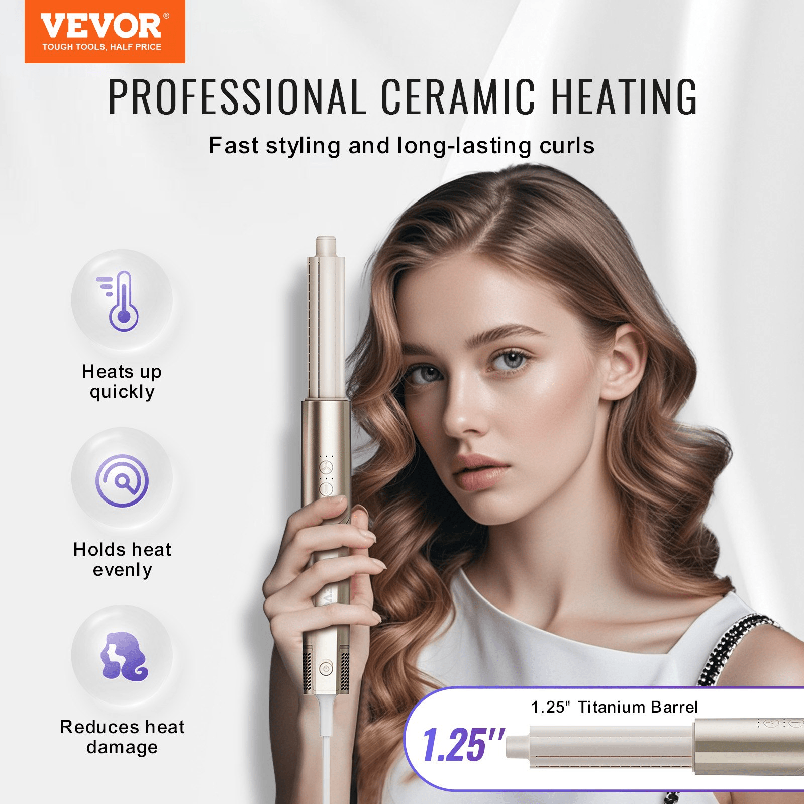 VEVOR 8 - in - 1 Curling Iron Set – Multi - Functional Ceramic Hair Styling Tool - GNS Beauty & Personal Care