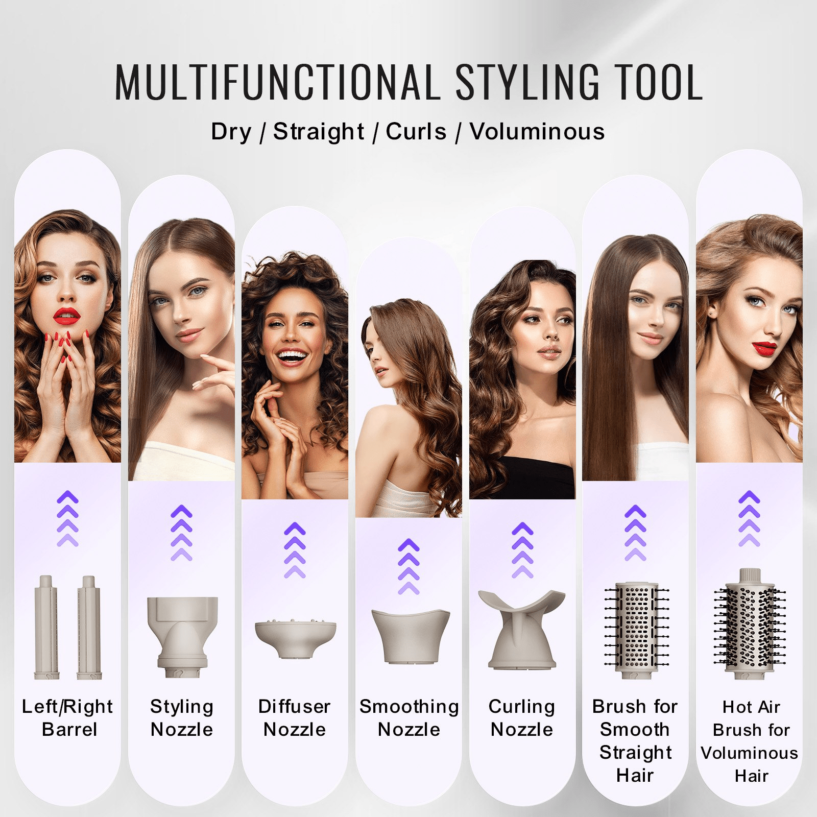 VEVOR 8 - in - 1 Curling Iron Set – Multi - Functional Ceramic Hair Styling Tool - GNS Beauty & Personal Care