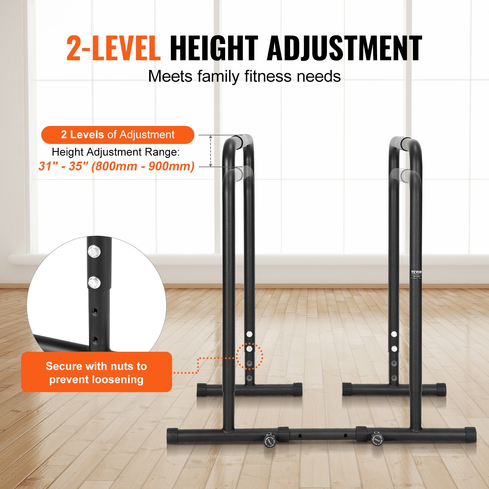 VEVOR Adjustable Dip Bar – Strength Training Station for Home & Gym Workouts - GNS Beauty & Personal Care