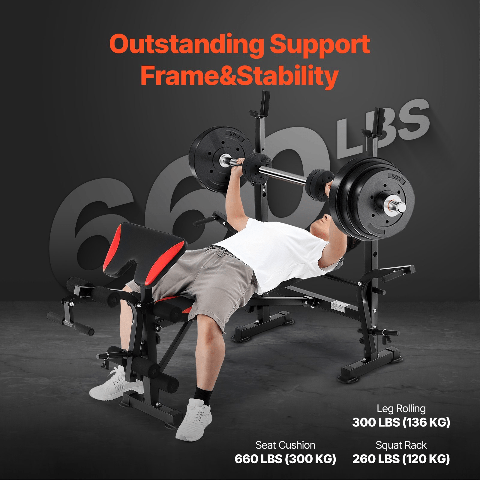 VEVOR Adjustable & Foldable Weight Bench - All - in - One Home Gym Sit - Up Bench - GNS Beauty & Personal Care