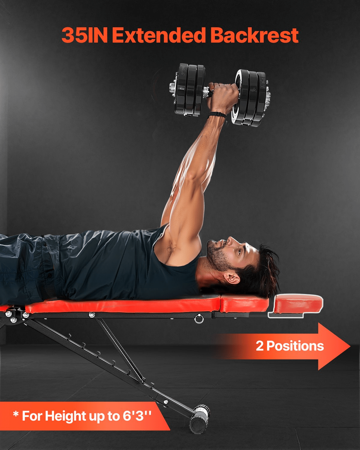 VEVOR Adjustable & Foldable Weight Bench - Home Gym Sit - Up Bench - GNS Beauty & Personal Care