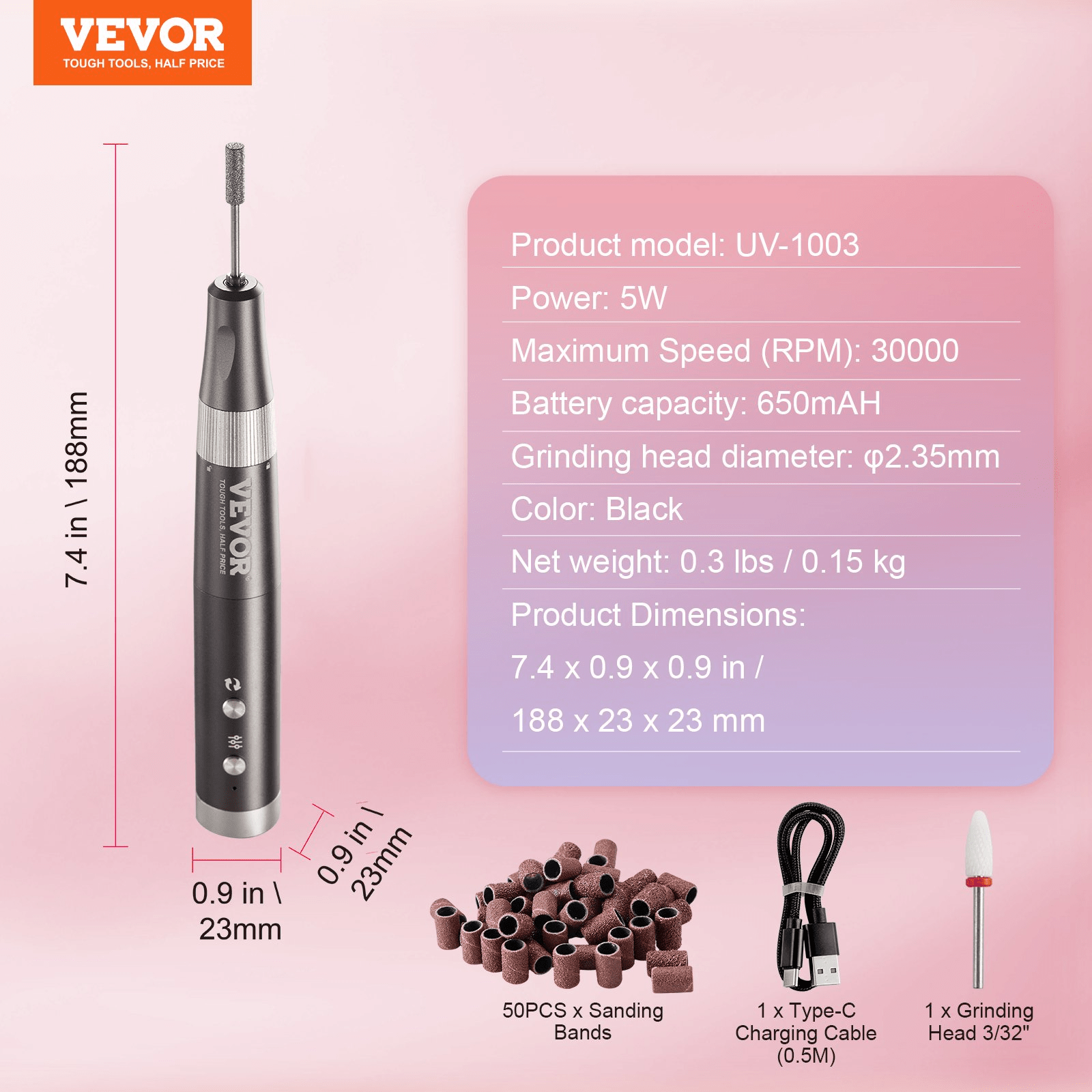 💅 VEVOR Electric Cordless Nail Drill (UV - 1003) – Precision Meets Portability - GNS Beauty & Personal Care