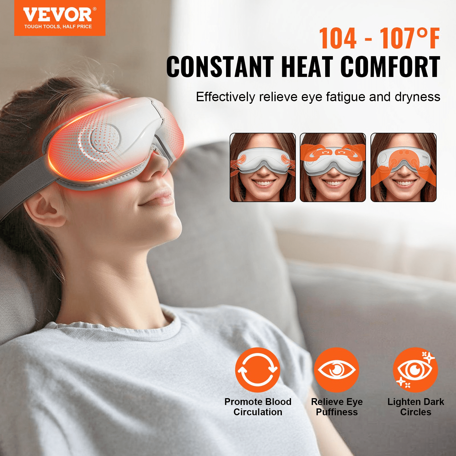 VEVOR Eye Massager with Heat & Remote – Relaxation, Comfort & Eye Care - GNS Beauty & Personal Care