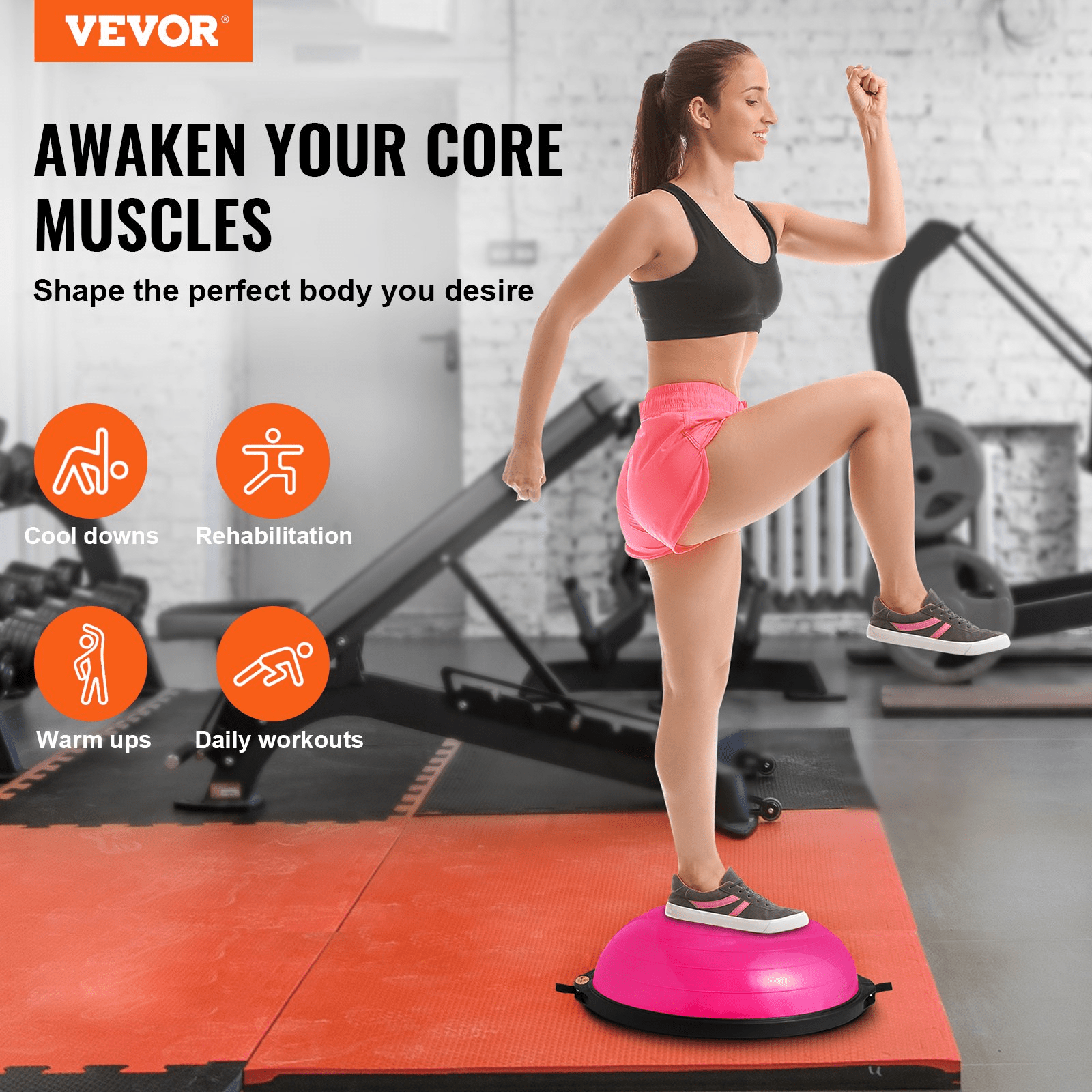 VEVOR Half Exercise Ball Trainer – Full - Body Strength & Stability for Home Gym Training - GNS Beauty & Personal Care
