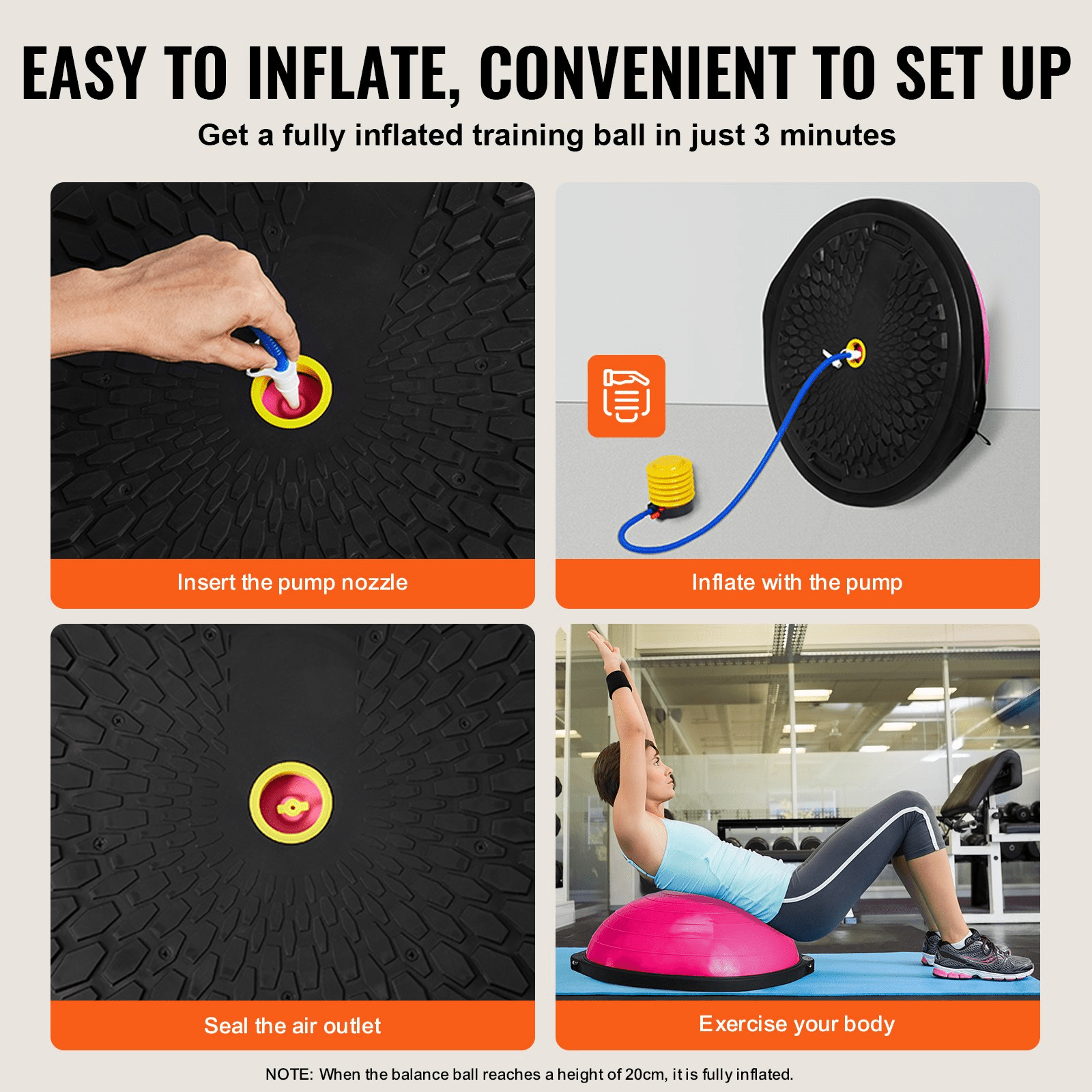 VEVOR Half Exercise Ball Trainer – Full - Body Strength & Stability for Home Gym Training - GNS Beauty & Personal Care