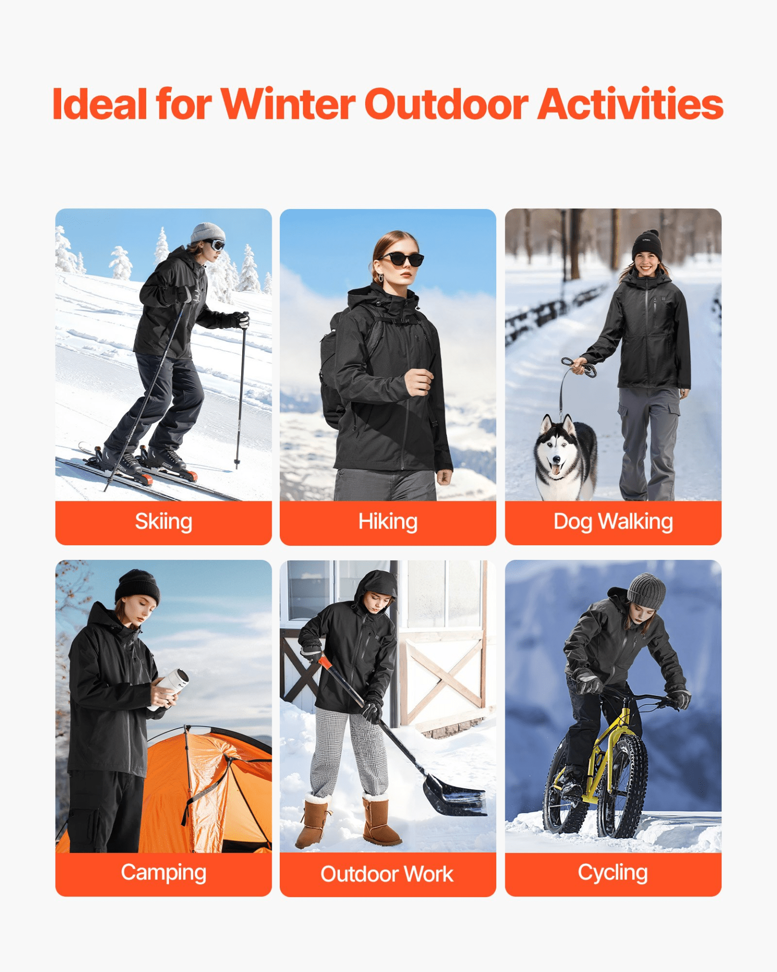 VEVOR Heated Jacket for Men with 7.4V Battery, Soft Shell Electric Heating Coat, Windproof Waterproof Lightweight Outerwear with 5 Heating Zones & 3 Heat Settings, Machine Washable, S Size - GNS Beauty & Personal Care