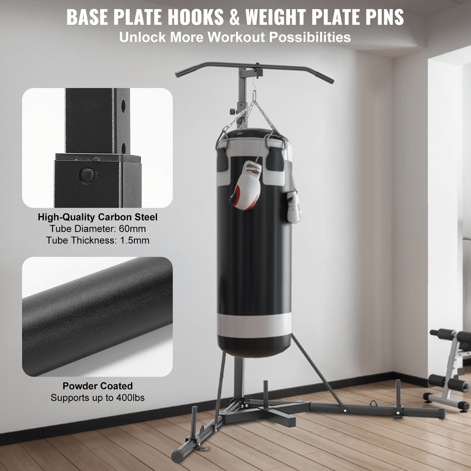 VEVOR Heavy Bag Stand with Pull Up Bar, 400 lb Capacity - GNS Beauty & Personal Care