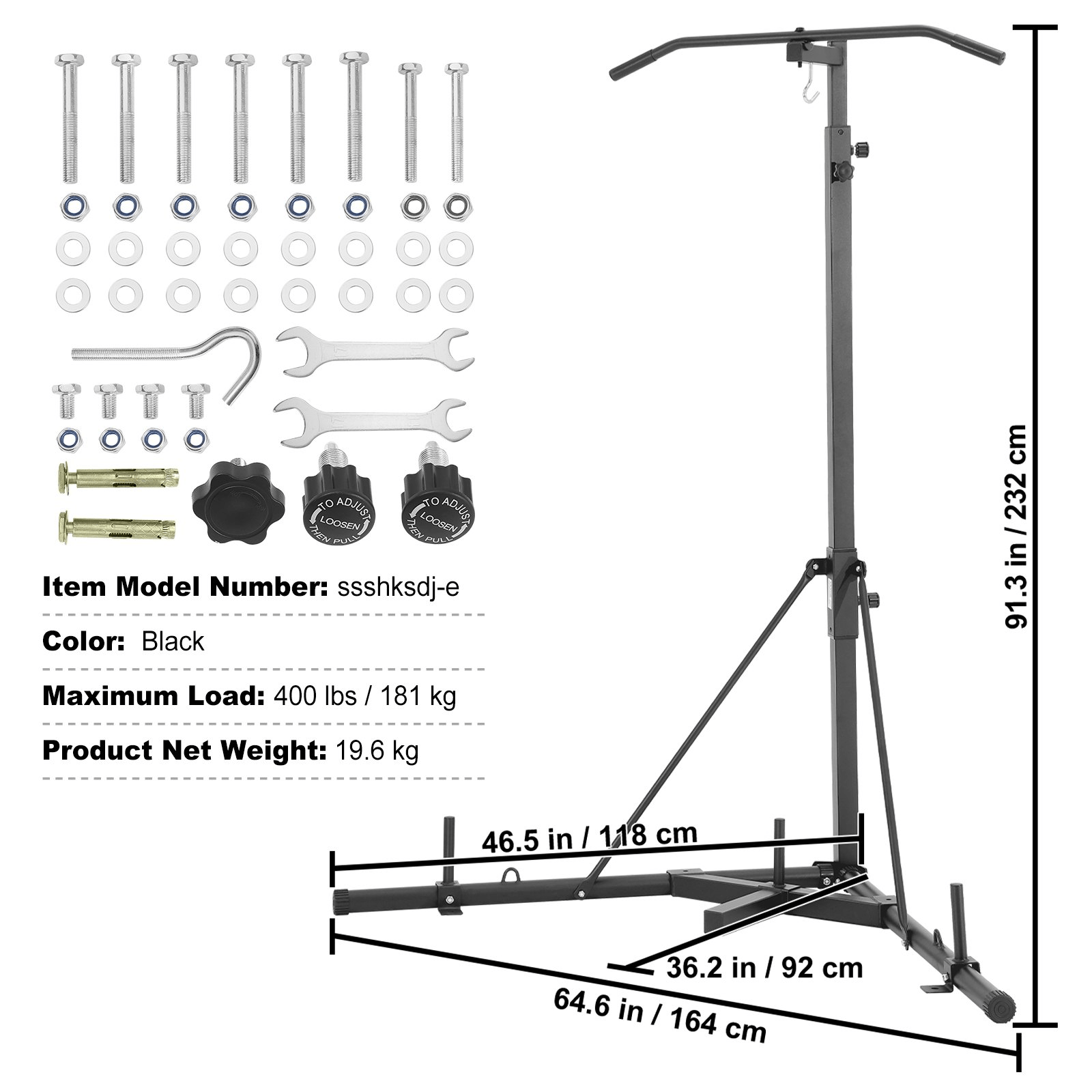VEVOR Heavy Bag Stand with Pull Up Bar, 400 lb Capacity - GNS Beauty & Personal Care
