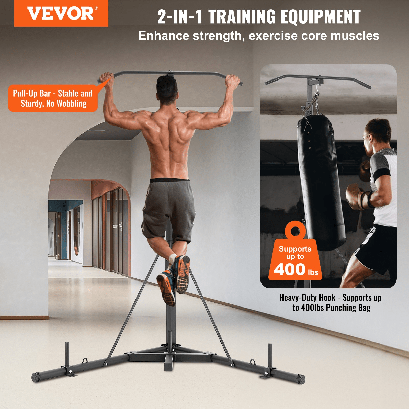 VEVOR Heavy Bag Stand with Pull Up Bar, 400 lb Capacity - GNS Beauty & Personal Care