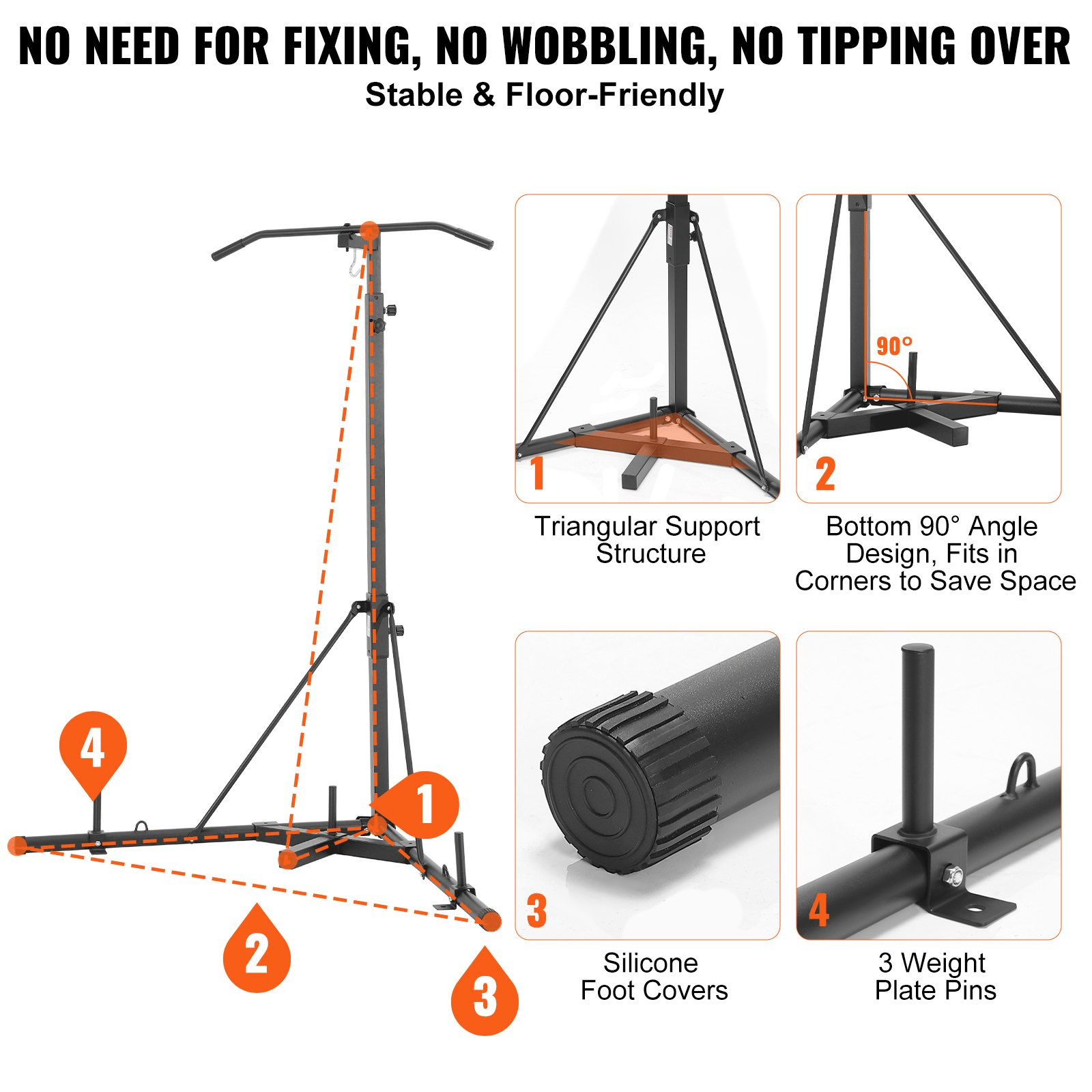 VEVOR Heavy Bag Stand with Pull Up Bar, 400 lb Capacity - GNS Beauty & Personal Care