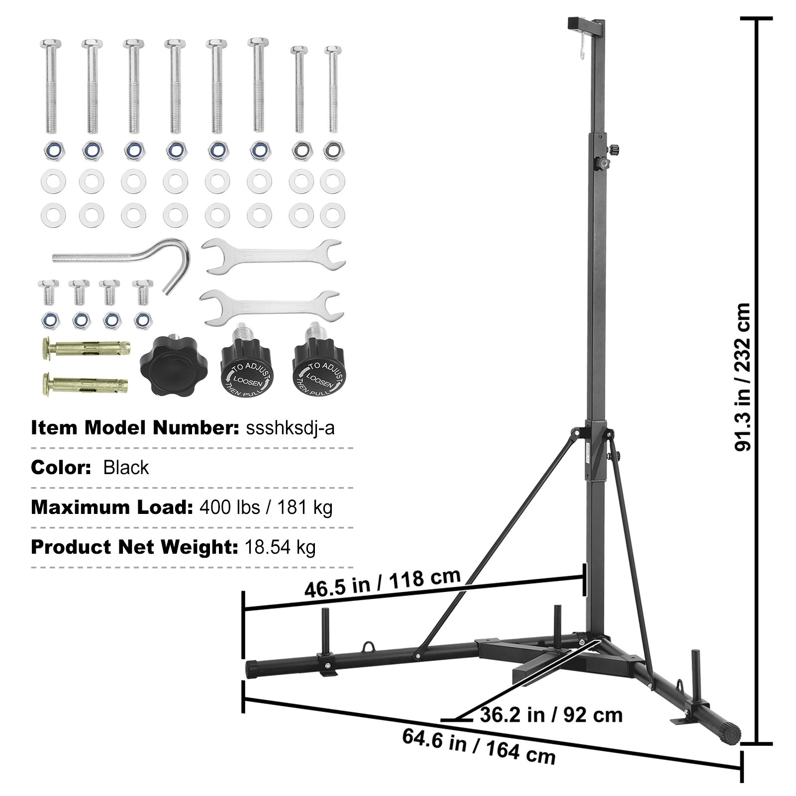 VEVOR Heavy Duty Punching Bag Stand, Adjustable Height, 400 lbs Capacity, Durable Steel for Home Gym - GNS Beauty & Personal Care